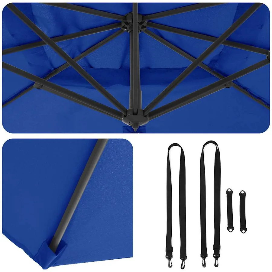Parasol Roma Bleu 286 x 284 x 265 cm Aluminium et polyester - 10