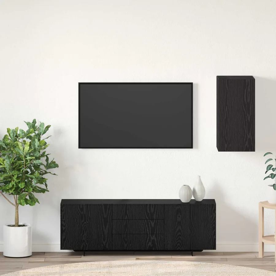 Meuble TV mural Chêne noir 30,5 x 30 x 60 cm Bois d'ingénierie