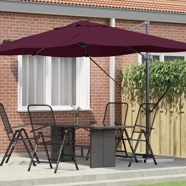 Parasol Bordeaux 351 x 250 x 260 cm Polyester et Aluminium
