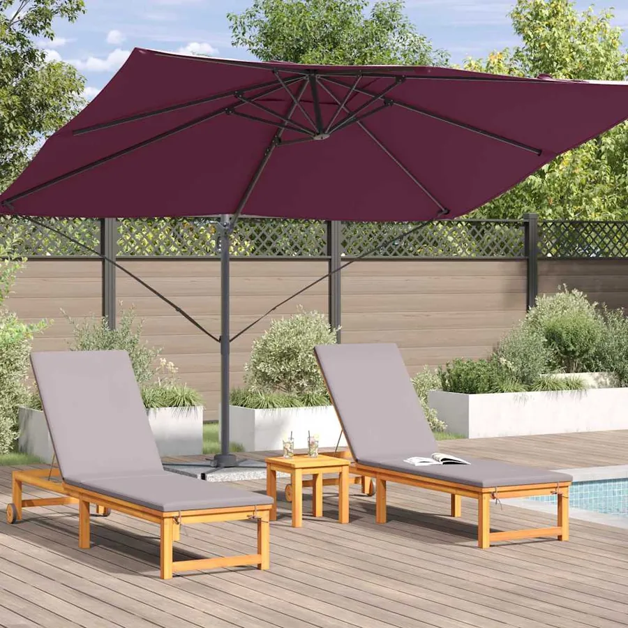 Parasol Bordeaux 351 x 250 x 260 cm Polyester et Aluminium - 4