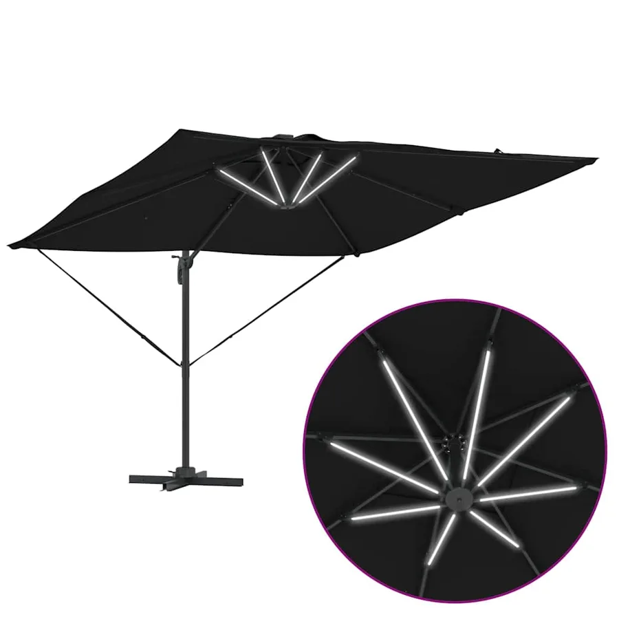 Parasol Noir 286 x 284 x 270 cm Aluminium et polyester - 12