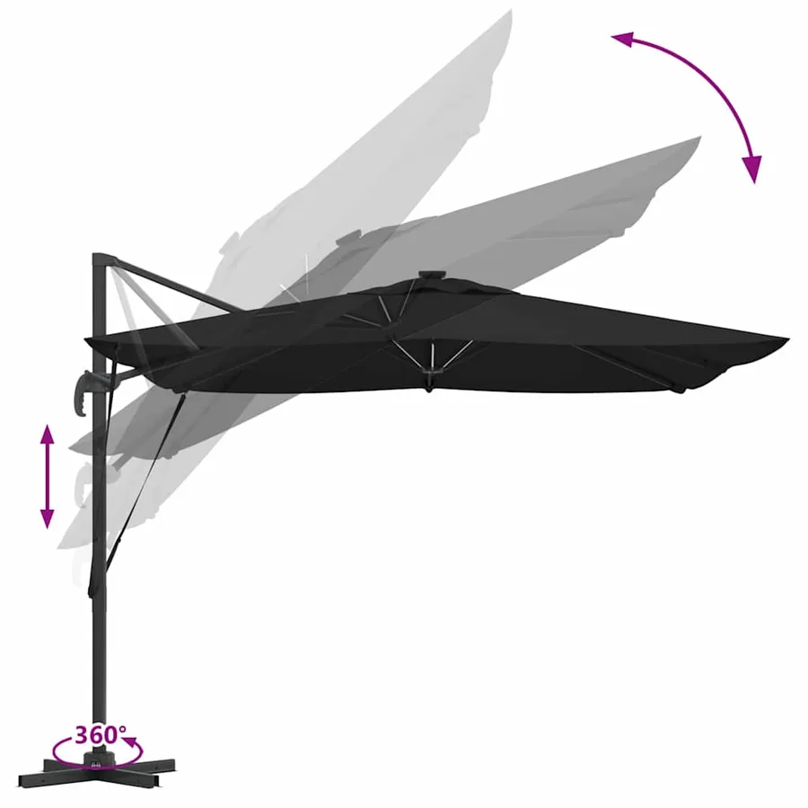 Parasol Noir 286 x 284 x 270 cm Aluminium et polyester - 13
