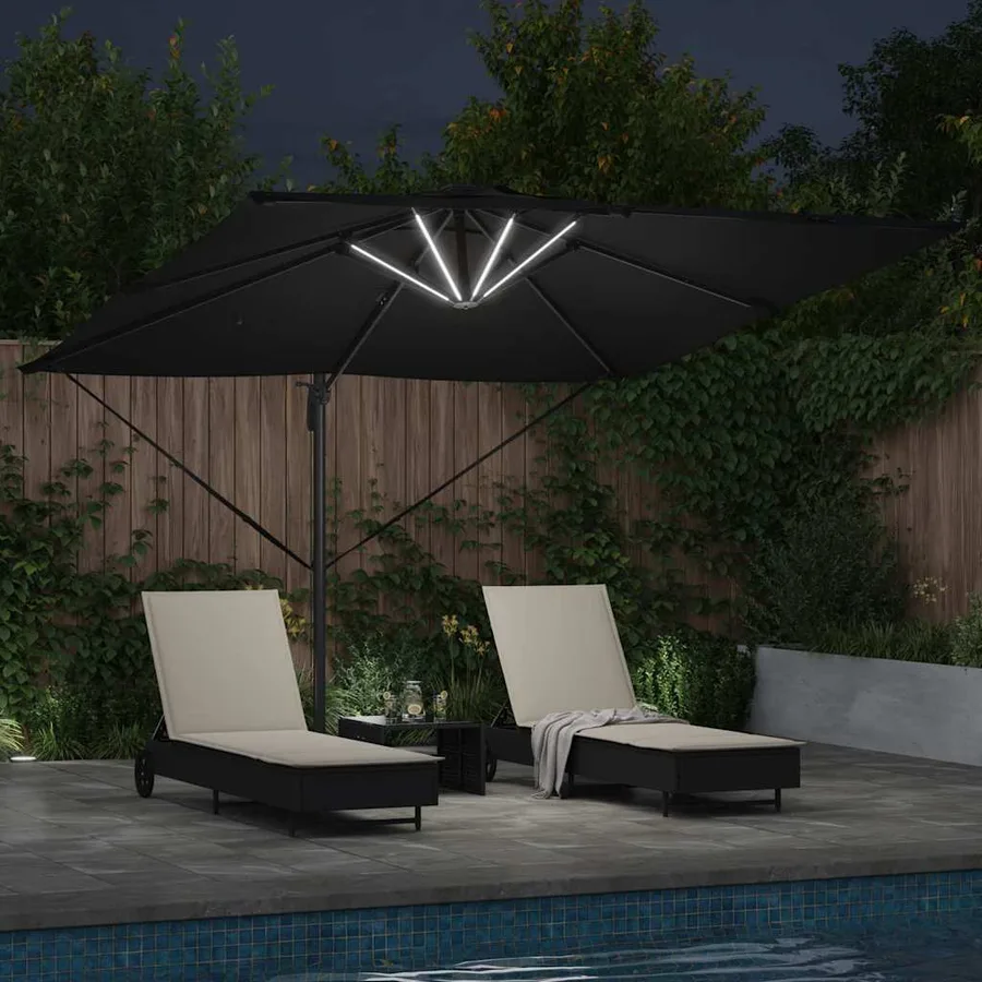 Parasol Noir 286 x 284 x 270 cm Aluminium et polyester - 4