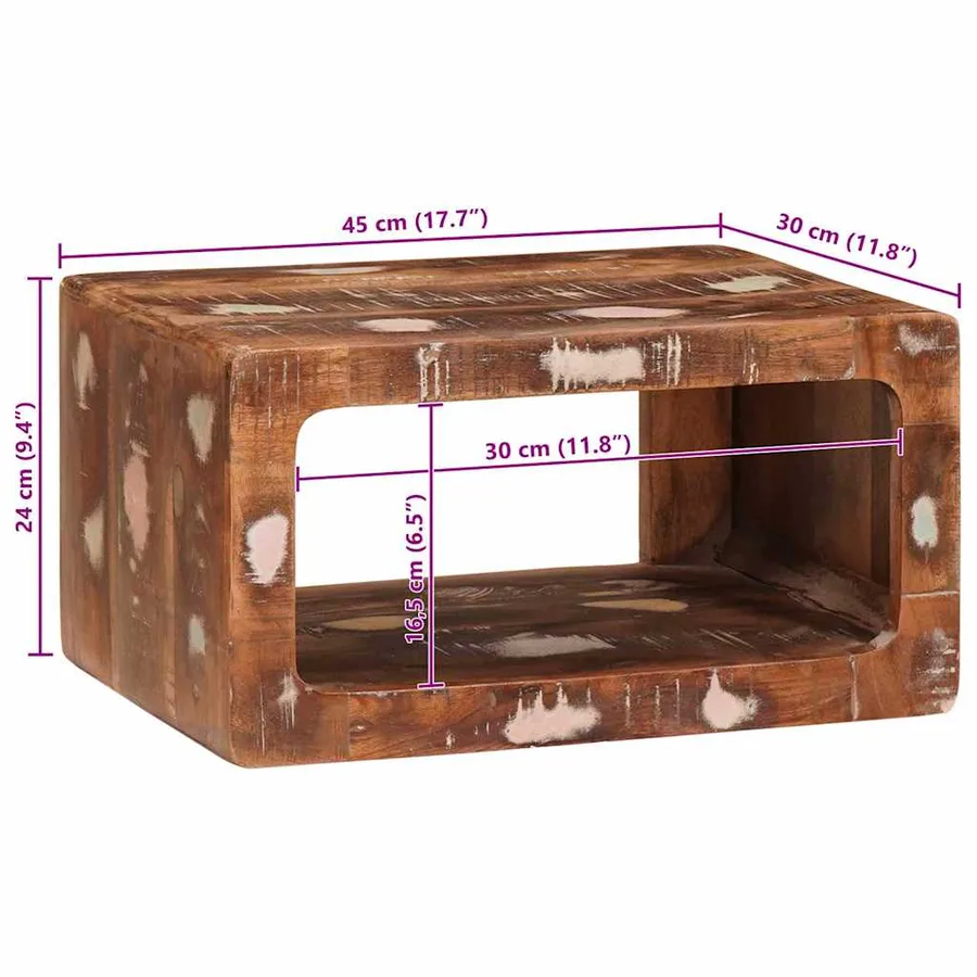 Table de chevet 2 pcs Marron Bois Recyclé Solide - 12