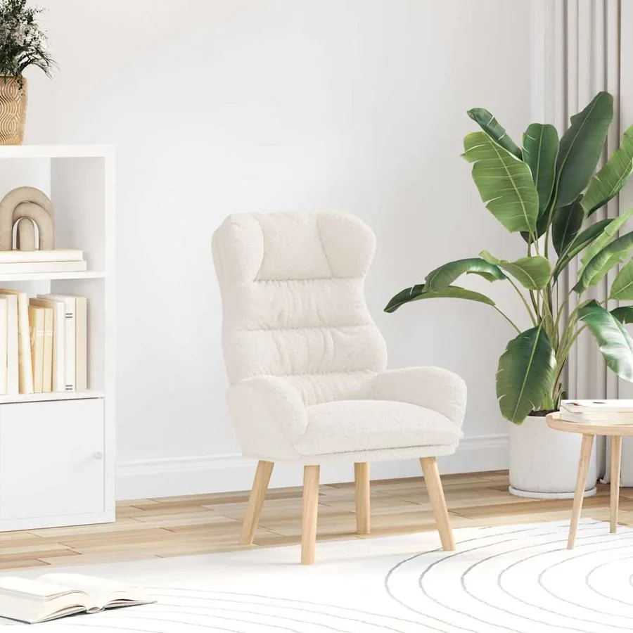 fauteuil Crème 69 x 74 x 93 cm Tissu Sherpa