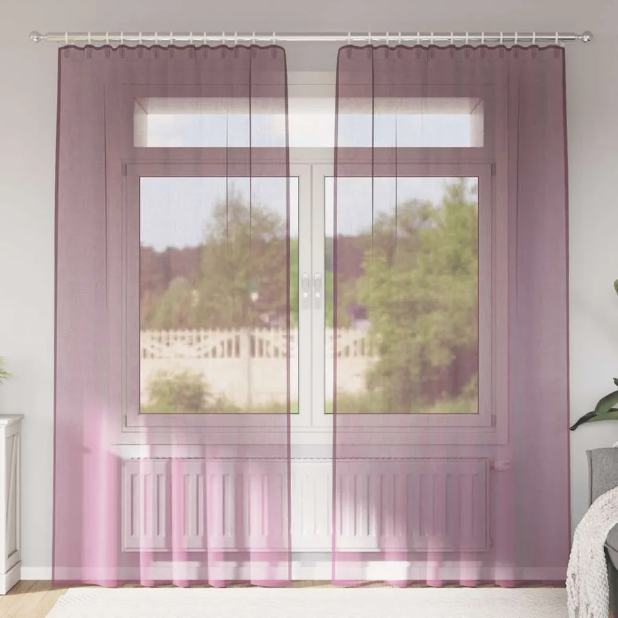 Rideaux en voile à œillets (2 pcs) violets