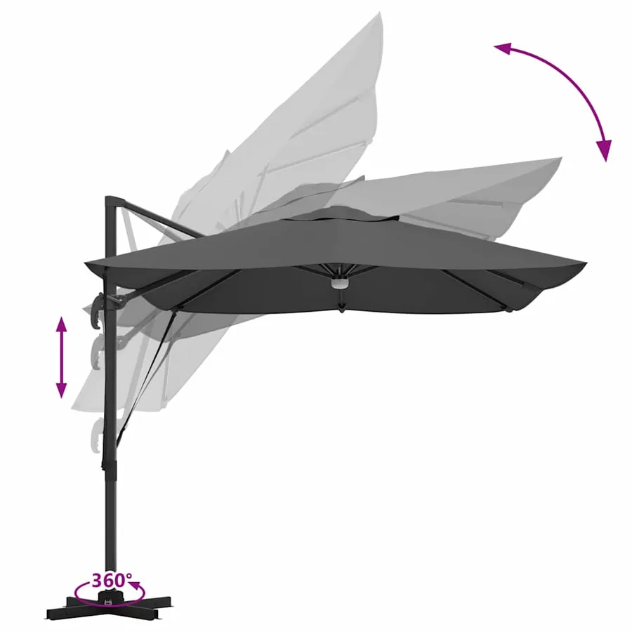 Parasol Anthracite 351 x 250 x 253 cm Polyester et Aluminium - 13