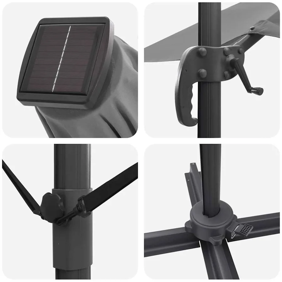 Parasol Anthracite 351 x 250 x 253 cm Polyester et Aluminium - 8