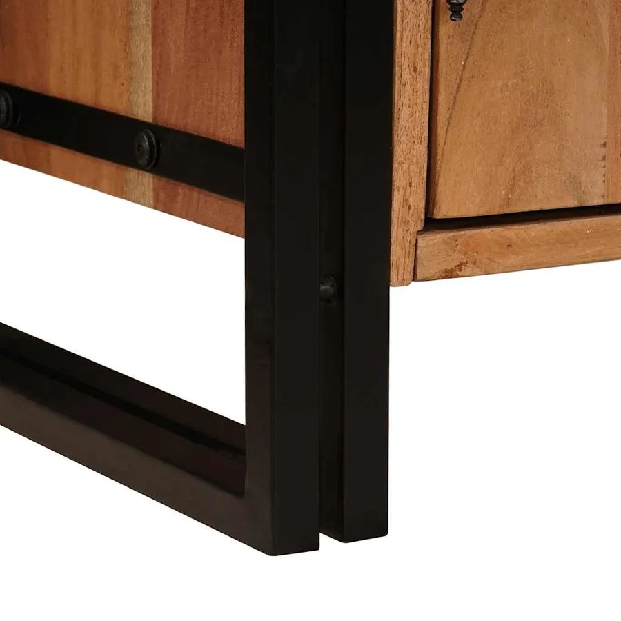Cabinet de chevet Marron 66 x 35 x 76 cm Bois d'acacia massif - 12
