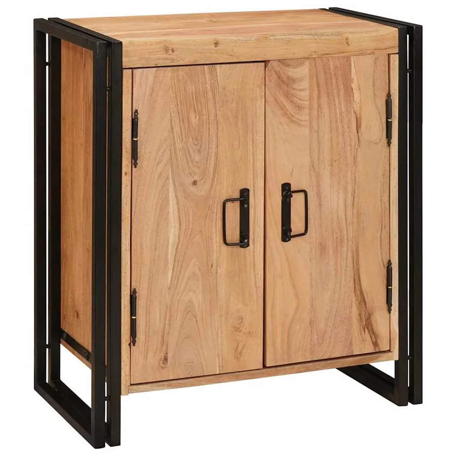 Cabinet de chevet Marron 66 x 35 x 76 cm Bois d'acacia massif - 2
