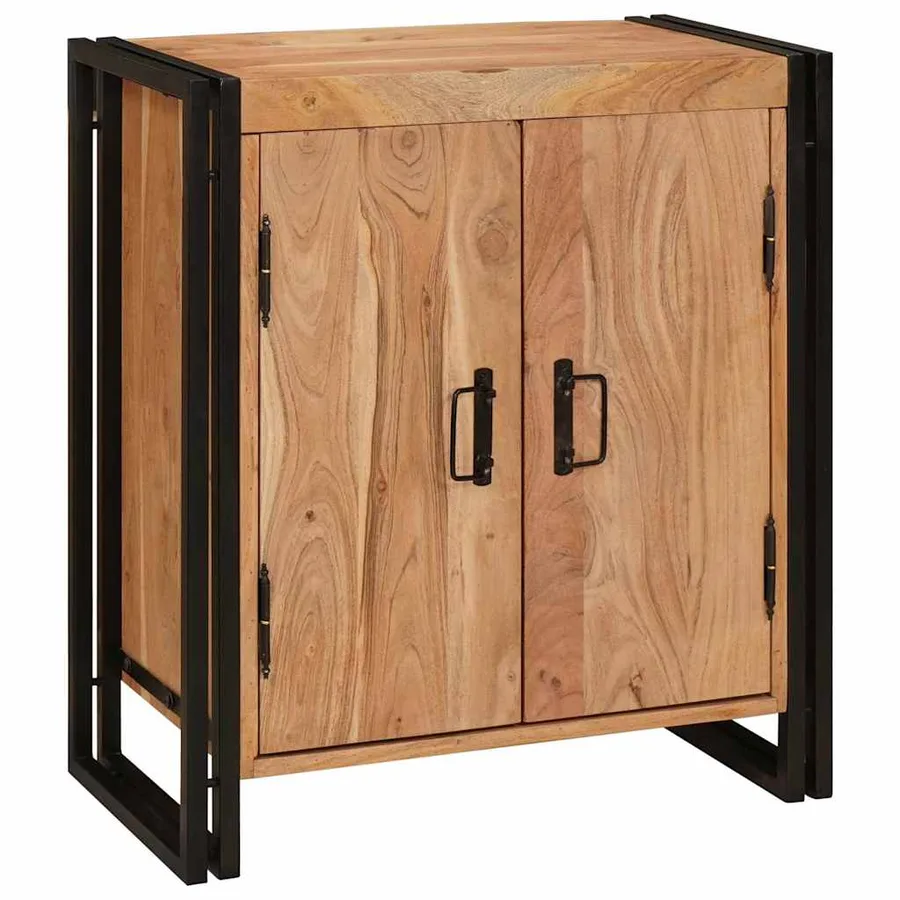 Cabinet de chevet Marron 66 x 35 x 76 cm Bois d'acacia massif - 3