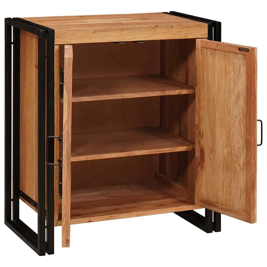Cabinet de chevet Marron 66 x 35 x 76 cm Bois d'acacia massif - 4