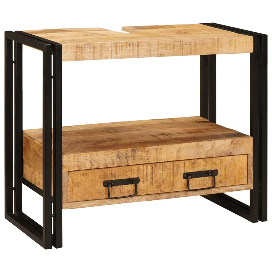 Armoire de coiffeuse avec tiroir Marron Bois de mangue massif - 2