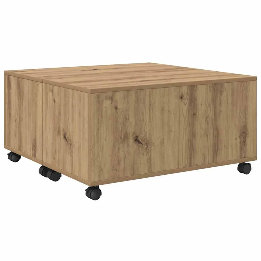 Table basse Chêne artisanal 75 x 75 x 38 cm Bois d'ingénierie - 5