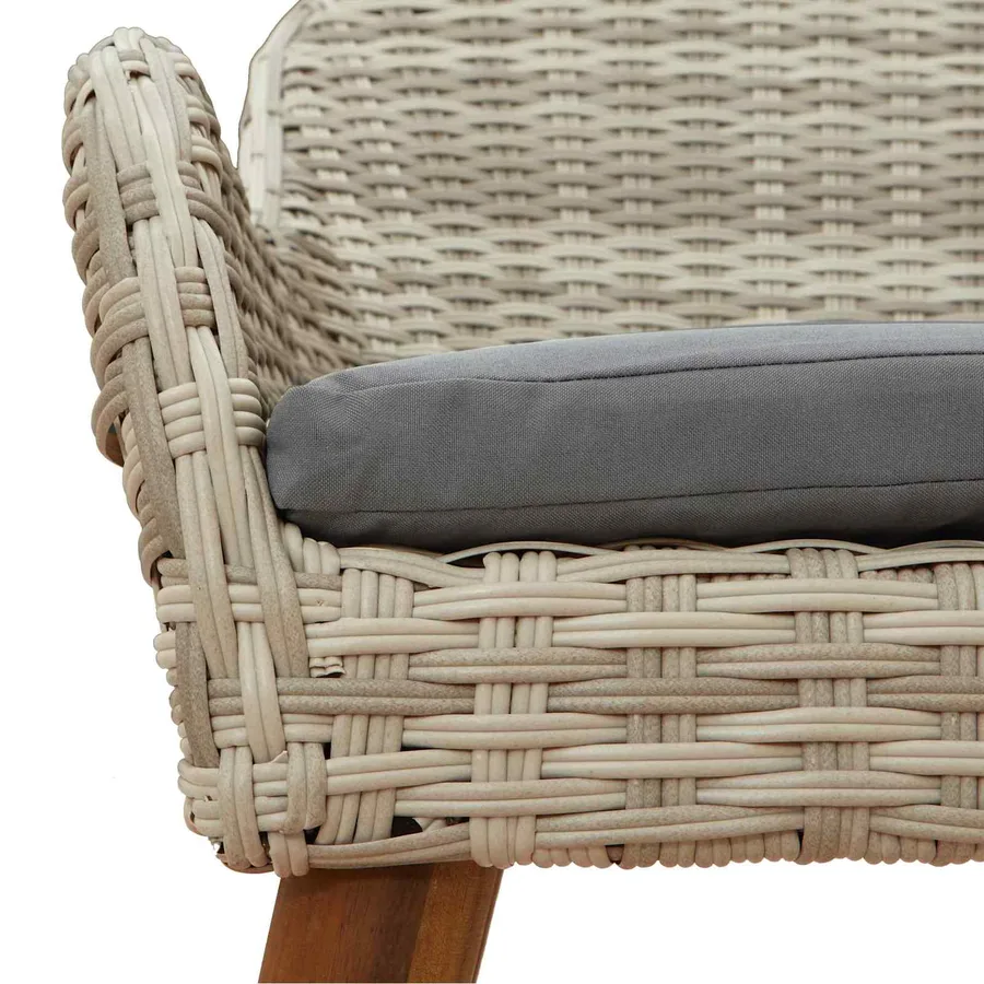 Ensemble de salle à manger pour jardin 5 pcs Gris clair - 10