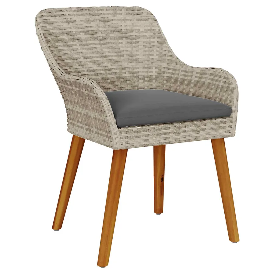 Ensemble de salle à manger pour jardin 5 pcs Gris clair - 6