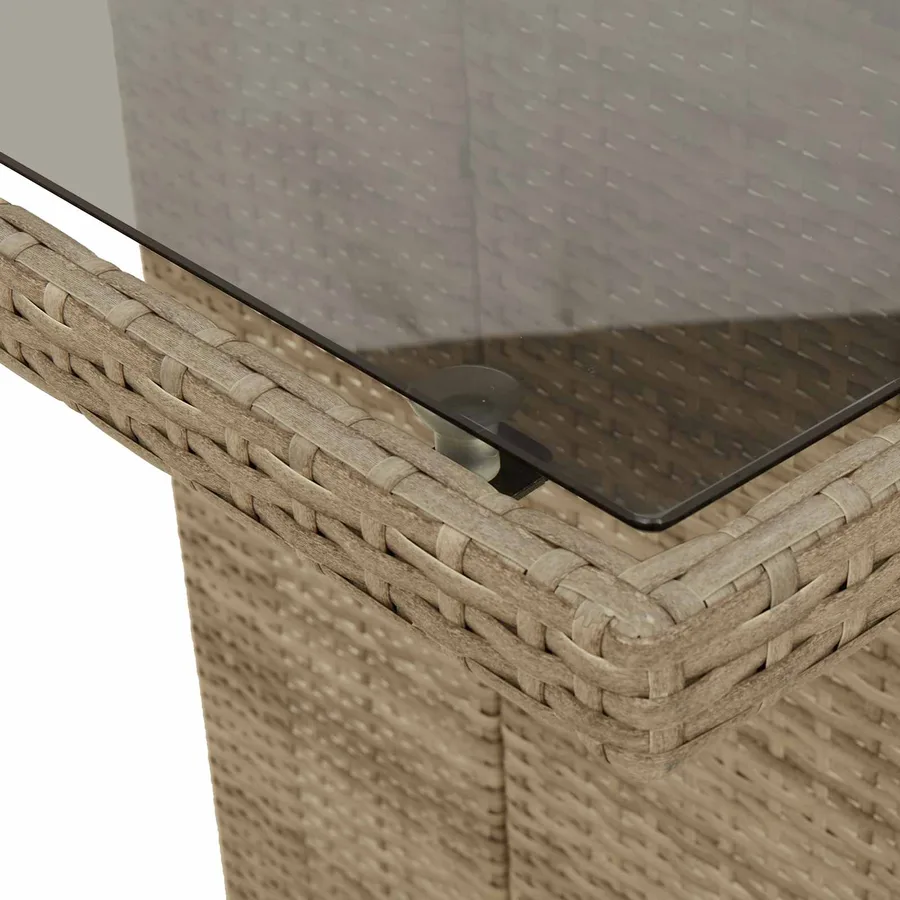 Ensemble de salle à manger pour jardin 9 pcs Beige polyrotin - 11