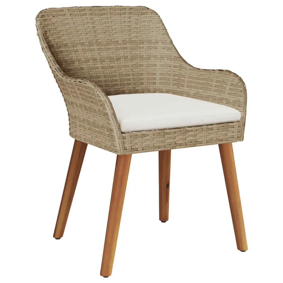 Ensemble de salle à manger pour jardin 9 pcs Beige polyrotin - 6
