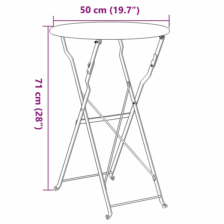 Table bistrot Anthracite Ø 50 x 71 cm Acier revêtu de poudre - 11