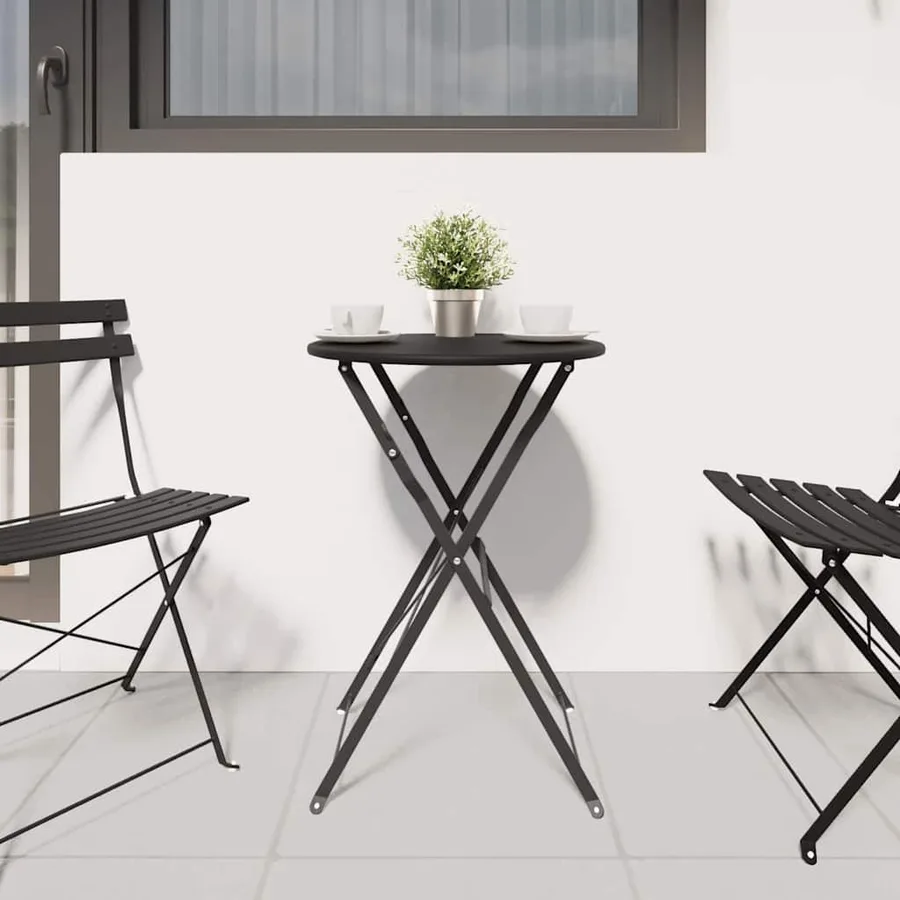 Table bistrot Anthracite Ø 50 x 71 cm Acier revêtu de poudre - 3