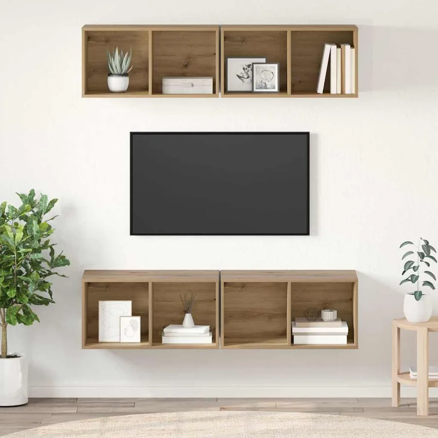 Ensemble meuble TV 4 pcs Chêne artisanal Bois d'ingénierie