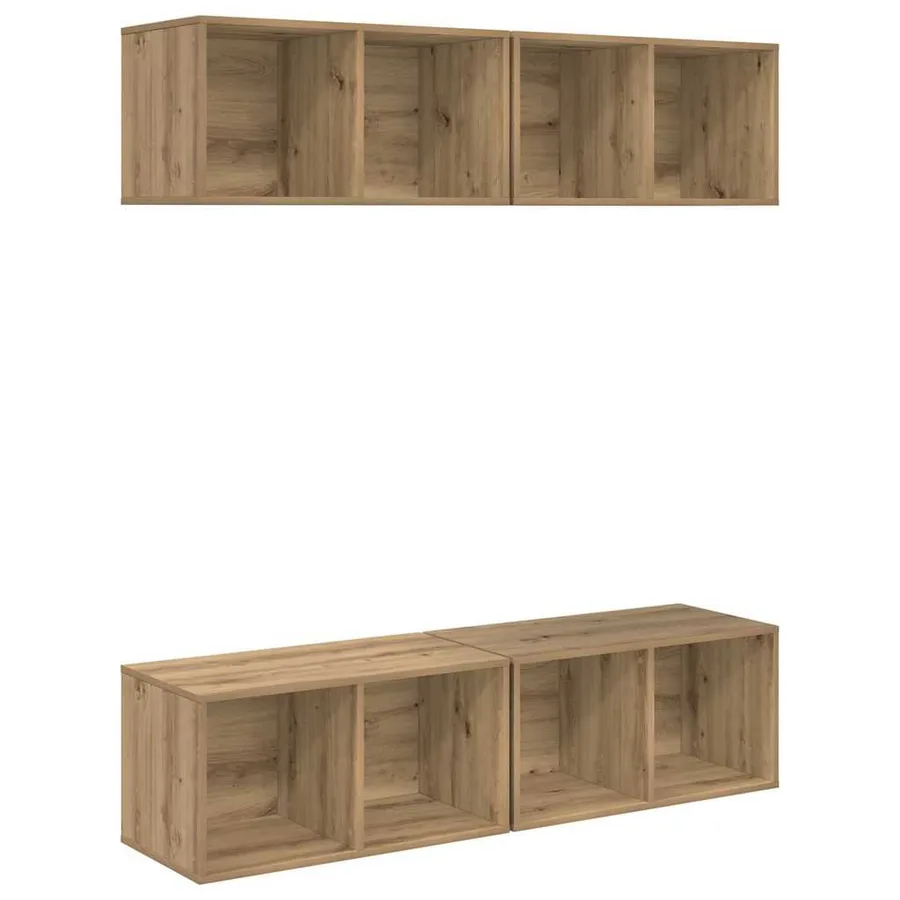 Ensemble meuble TV 4 pcs Chêne artisanal Bois d'ingénierie - 2