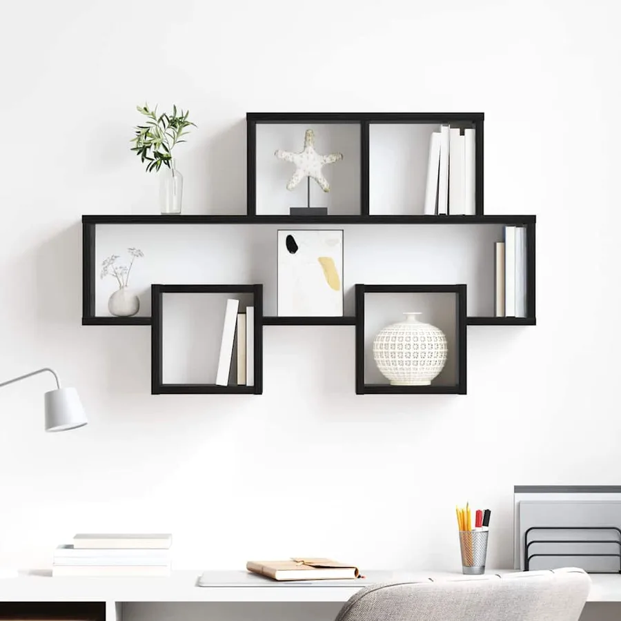 Étagère Murale Chêne noir 82 x 15 x 51 cm Bois d'ingénierie - 4