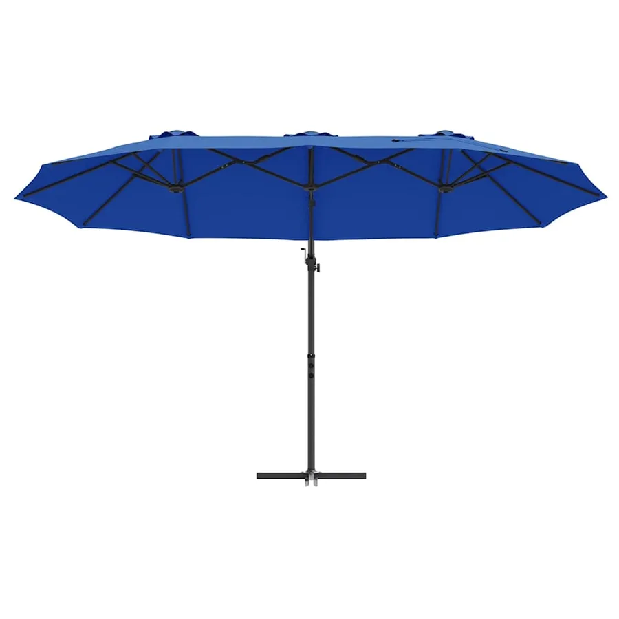 Parasol 372 x 198 x 243 cm Polyester et Aluminium Azur - 5
