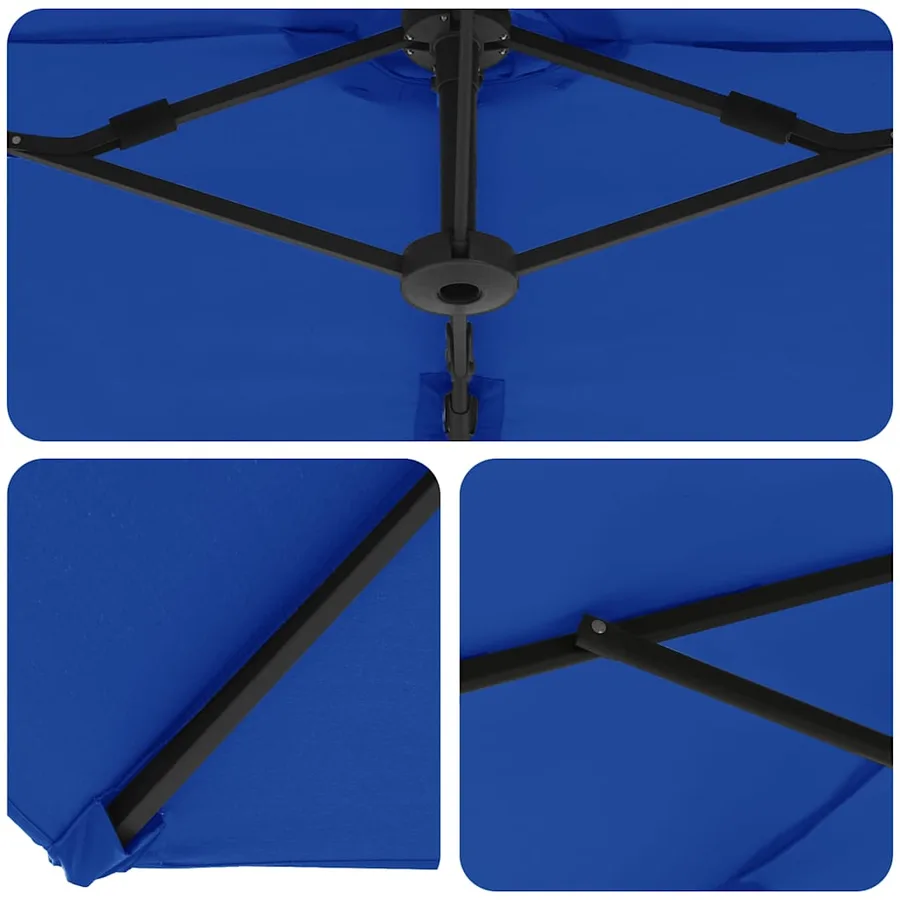 Parasol 372 x 198 x 243 cm Polyester et Aluminium Azur - 8