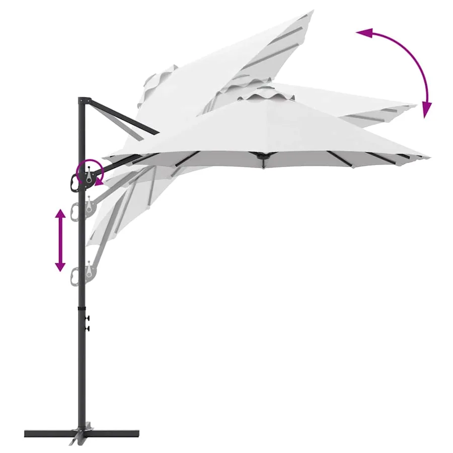 Parasol Sable 372 x 198 x 243 cm Polyester et Aluminium - 11