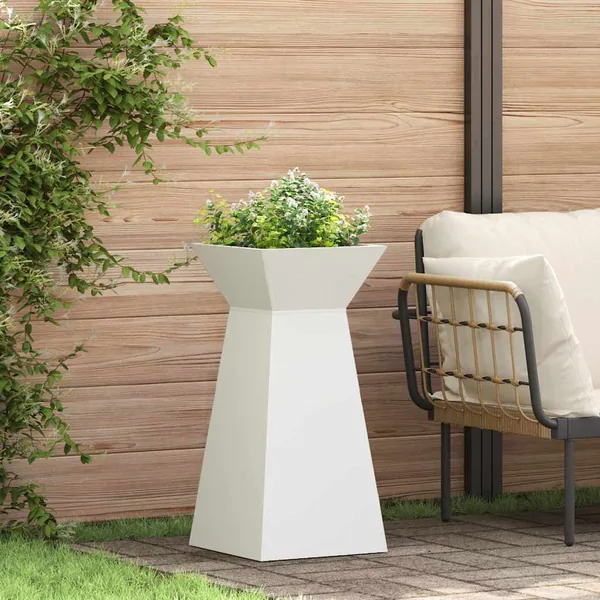 Jardinière à pilier 2 pc Blanc 35 x 35 x 73 cm