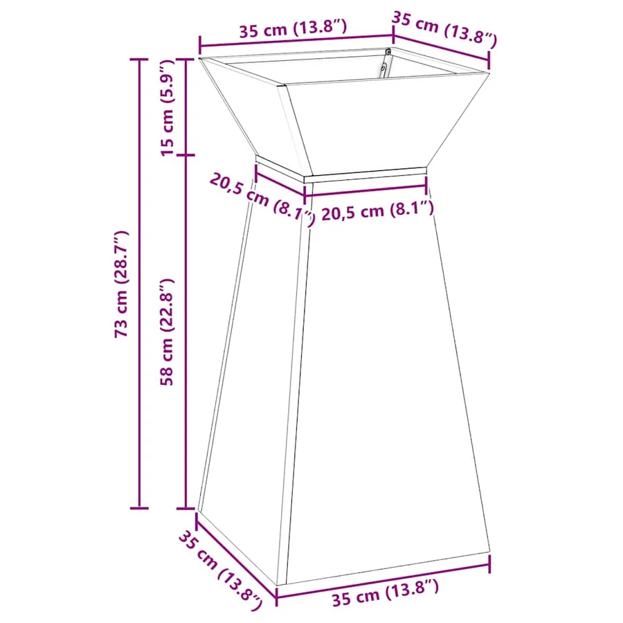 Jardinière à pilier 2 pc Blanc 35 x 35 x 73 cm - 13