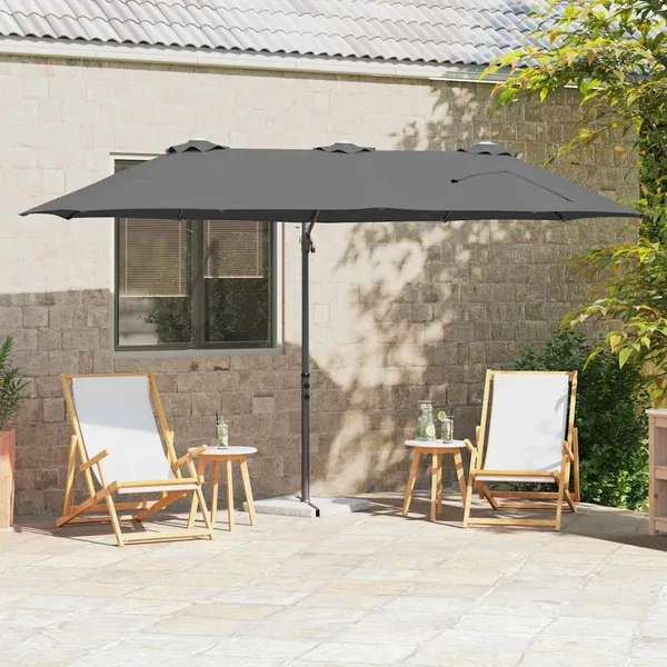 Parasol Anthracite 372 x 198 x 243 cm Polyester et Aluminium