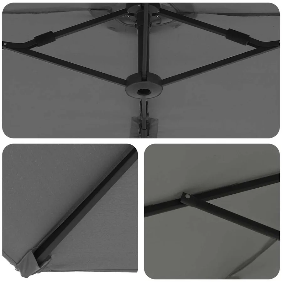 Parasol Anthracite 372 x 198 x 243 cm Polyester et Aluminium - 10