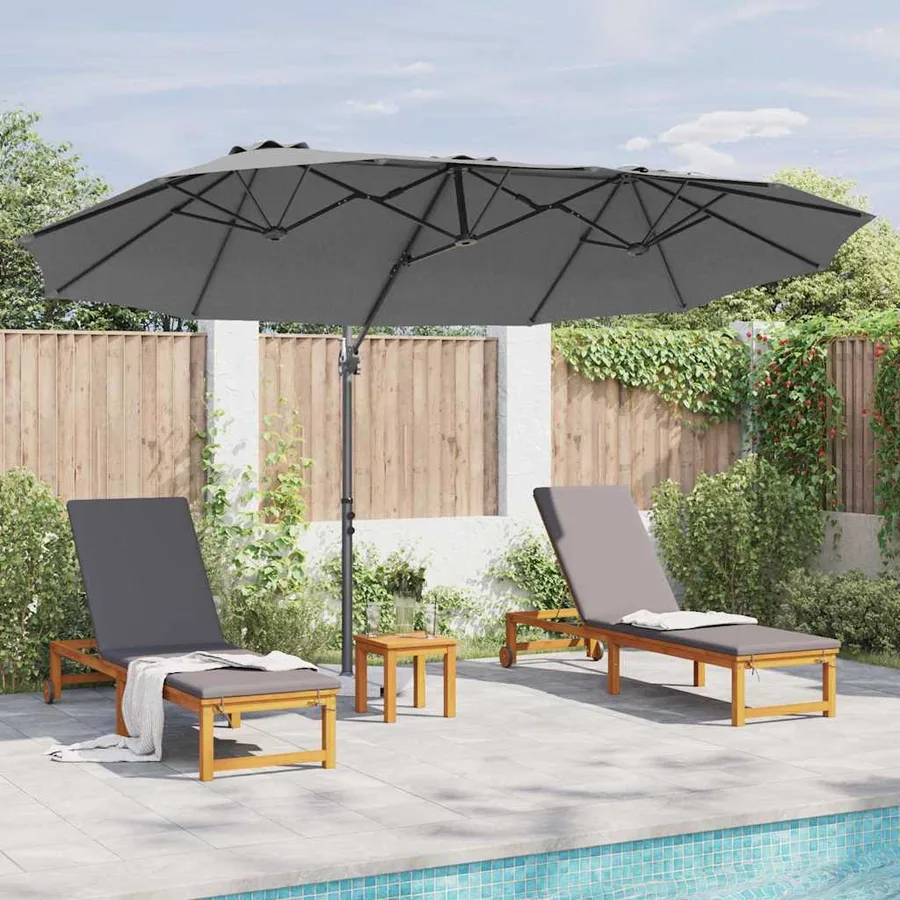 Parasol Anthracite 372 x 198 x 243 cm Polyester et Aluminium - 4