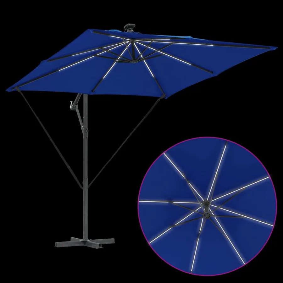 Parasol 249 x 249 x 250 cm Polyester et Aluminium Azur - 11