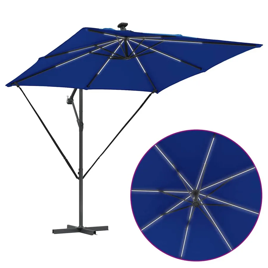 Parasol 249 x 249 x 250 cm Polyester et Aluminium Azur - 12