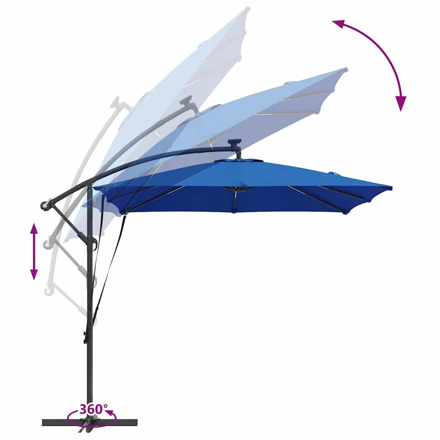 Parasol 249 x 249 x 250 cm Polyester et Aluminium Azur - 13