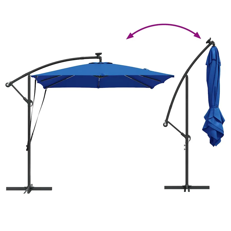 Parasol 249 x 249 x 250 cm Polyester et Aluminium Azur - 14