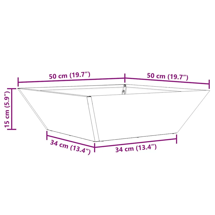 Cache-pot de jardin 5 pc Anthracite 50 x 50 x 15 cm - 13