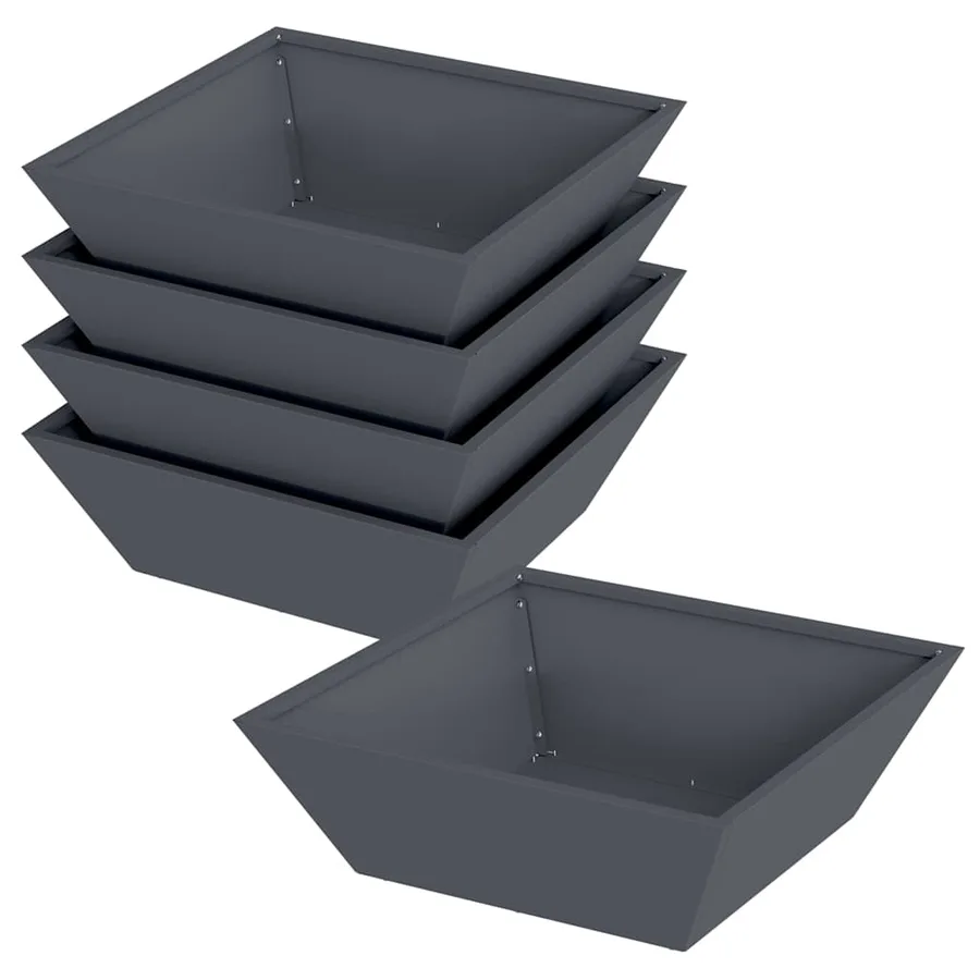 Cache-pot de jardin 5 pc Anthracite 50 x 50 x 15 cm - 2