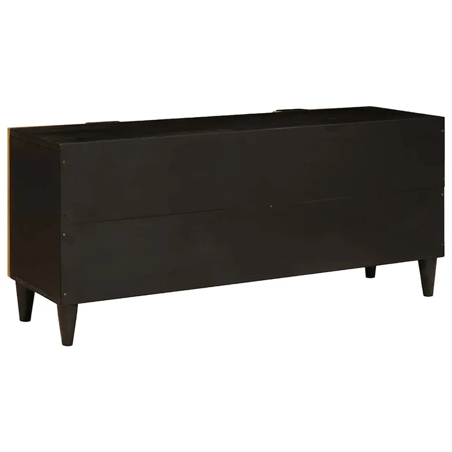 Meuble TV Noir et or 105 x 33 x 46 cm Bois d'ingénierie - 5
