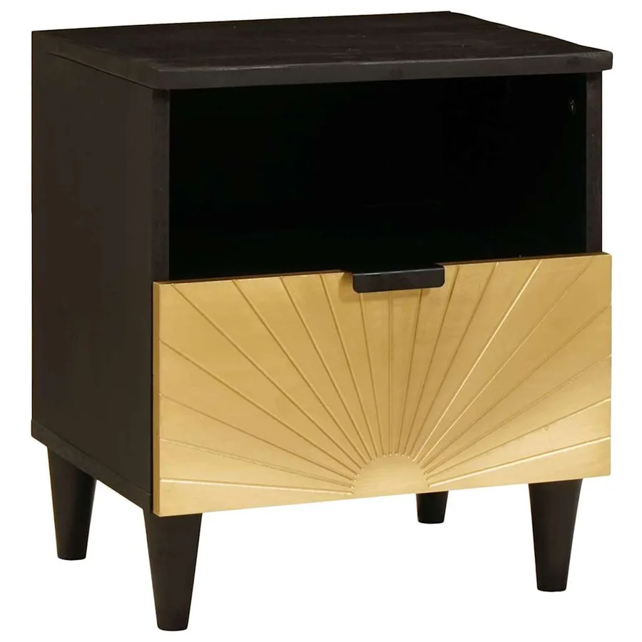 Table de chevet 2 pcs Noir et or 40 x 33 x 46 cm - 2