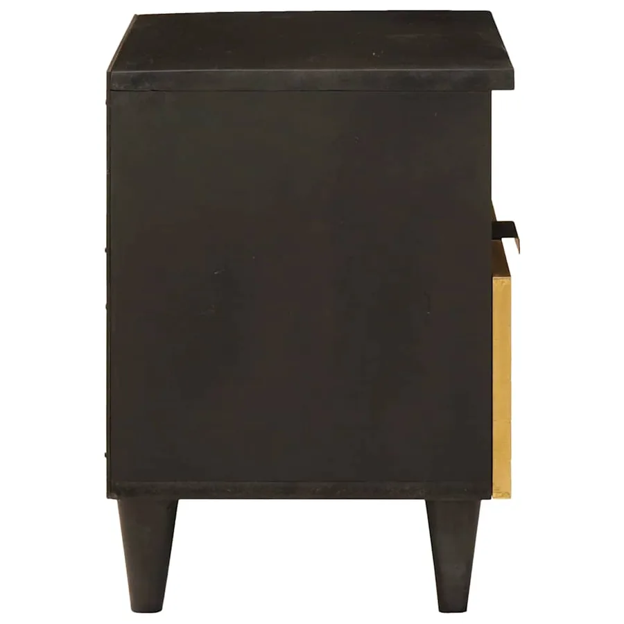 Table de chevet 2 pcs Noir et or 40 x 33 x 46 cm - 5