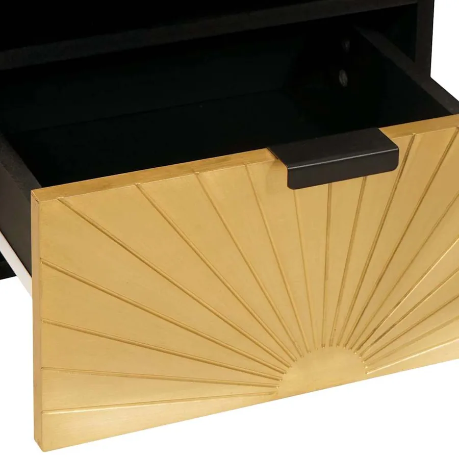 Table de chevet 2 pcs Noir et or 40 x 33 x 46 cm - 8