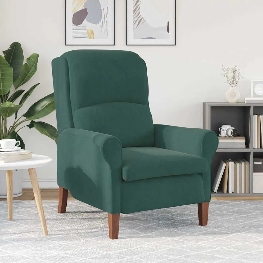 fauteuil Vert foncé Velours - 3