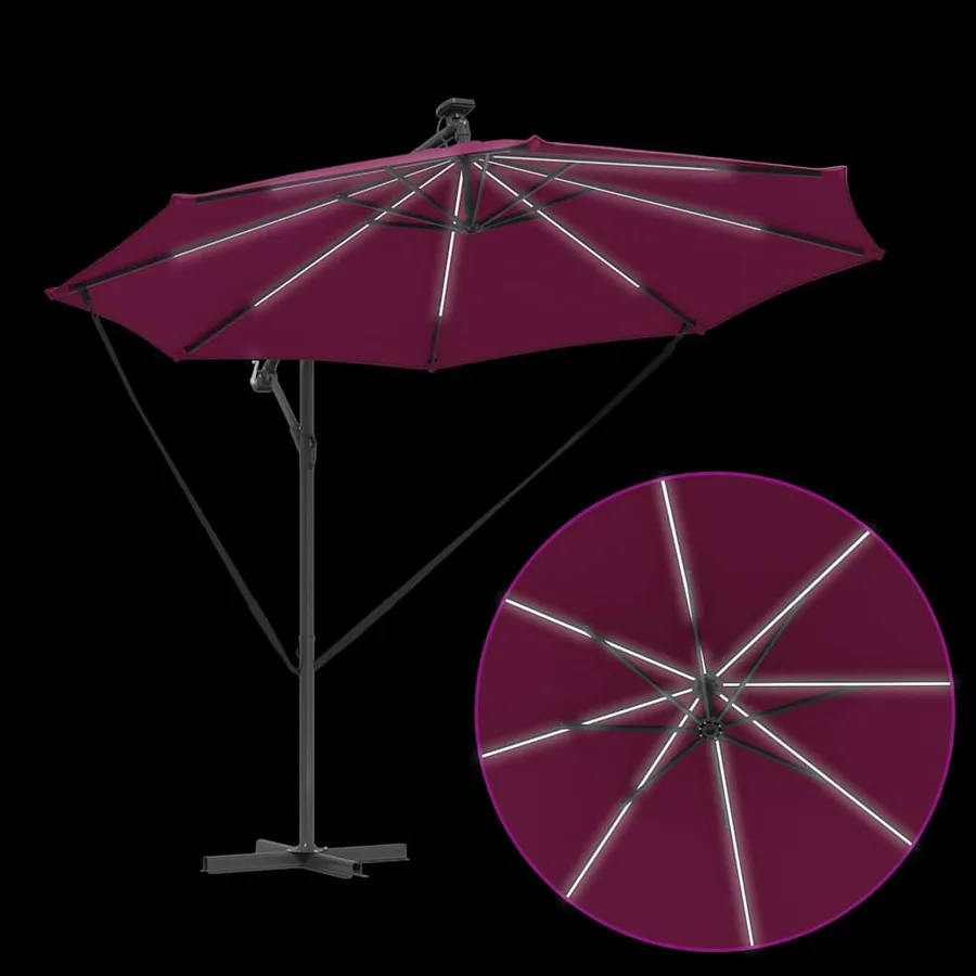 Parasol Bordeaux 294 x 294 x 248 cm Polyester et Aluminium - 11