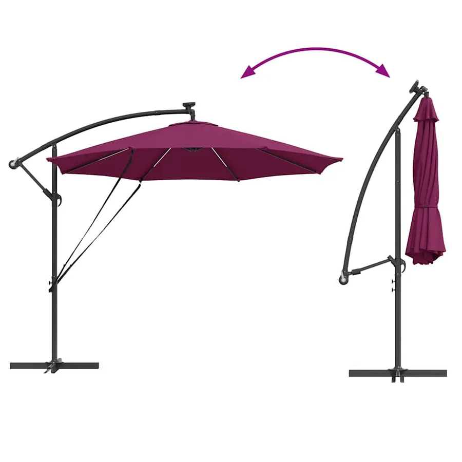 Parasol Bordeaux 294 x 294 x 248 cm Polyester et Aluminium - 14