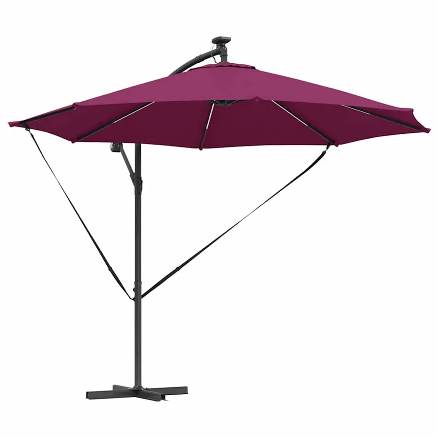 Parasol Bordeaux 294 x 294 x 248 cm Polyester et Aluminium - 2