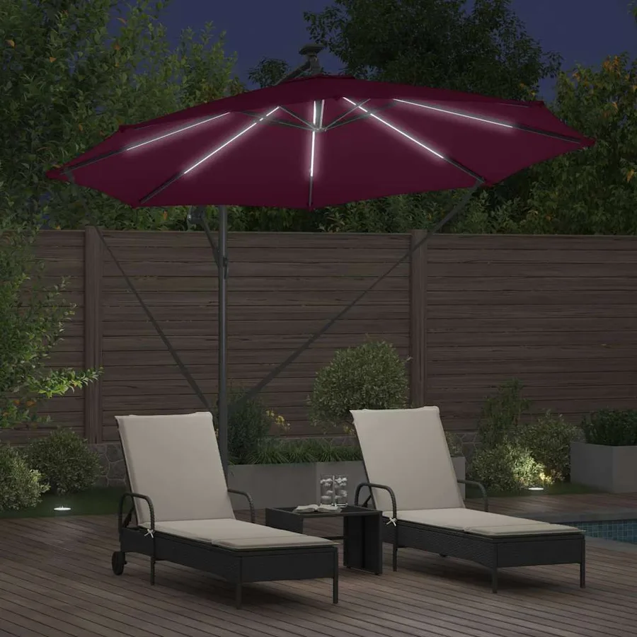 Parasol Bordeaux 294 x 294 x 248 cm Polyester et Aluminium - 4